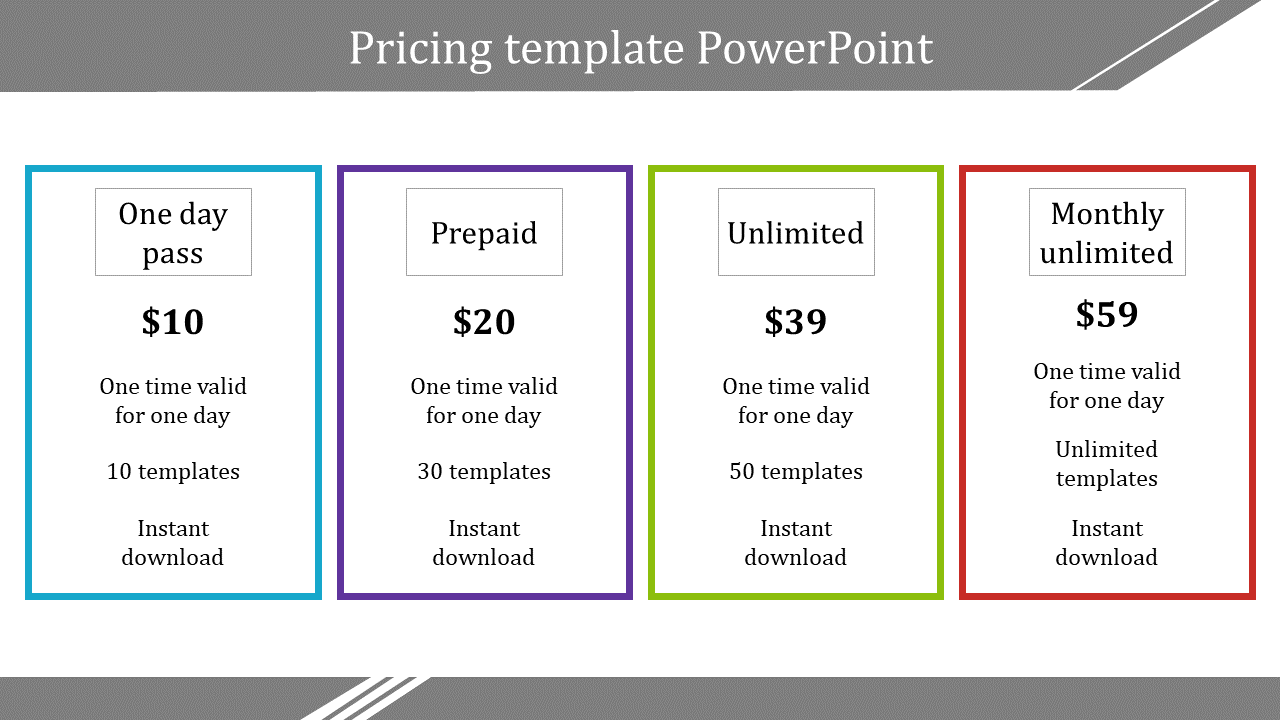 pricing template powerpoint